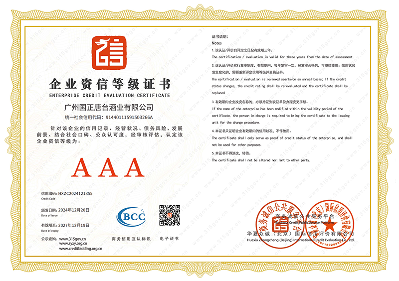 企业资信等级证书